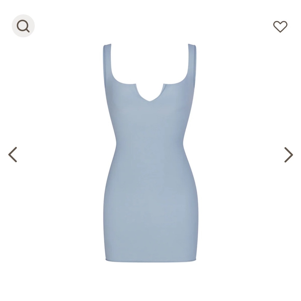Skims Raw Edge Slit Front Mini Dress - NWT